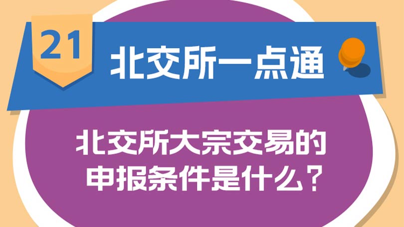 21.【北交所一点通】北交所大宗交易的申报条件是什么？