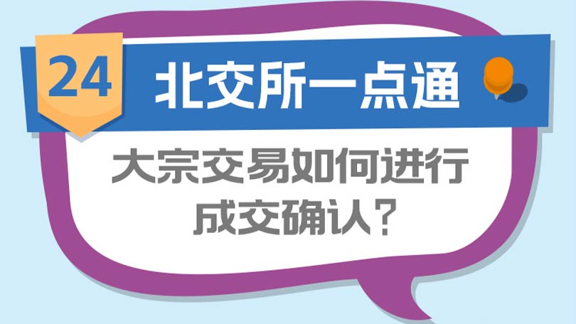 24.【北交所一点通】大宗交易如何进行成交确认？