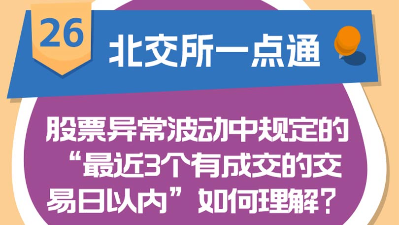 26.【北交所一点通】股票异常波动中规定的“最近3个有成交的交易日以内”如何理解？